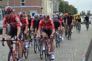 Cyclists on Setts Tour of Britain Silloth